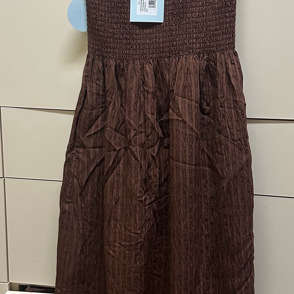 Hill House Cosima Nap Dress Chocolate Brown Midi Dress - Picture 2 of 5